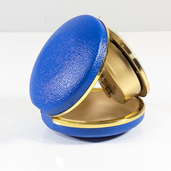 vintage mcm Deluxe travel alarm clock 7 jewels Germany round travel WORKS - Picture 7 of 14